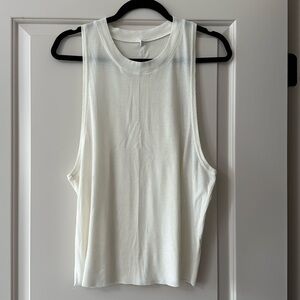 ALO Yoga Cream Workout Tank, Size Medium